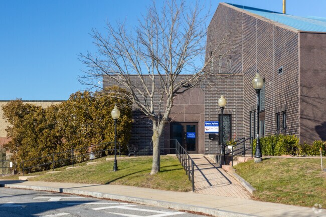 Main entrance at East Gate Christian Academy in Fall River, Massachusetts.