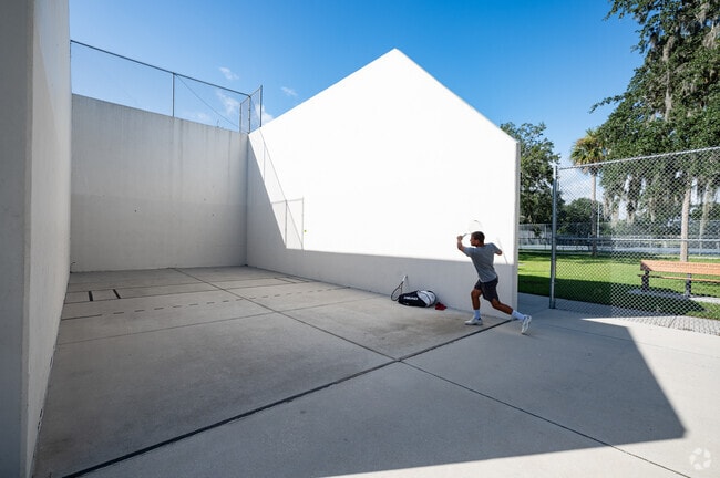 Sharpen your skills or enjoy a game of racquetball at the park.