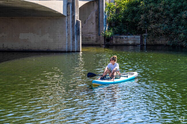 Kayakers and paddle boarders take advantage of the waterways.