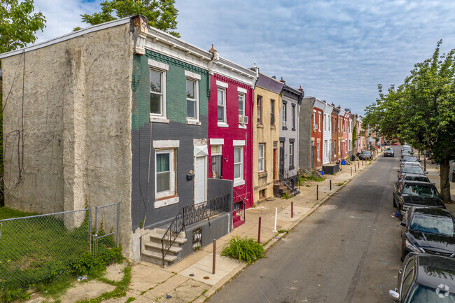 Classic painted brick Philadelphia style row homes provide 2 story living in Allegheny West.