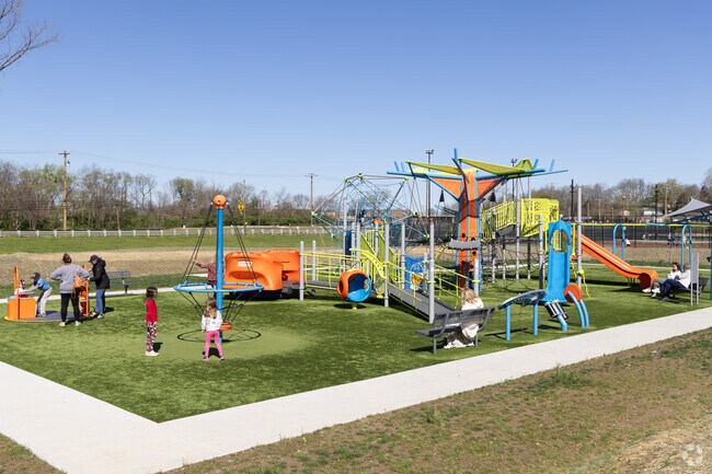 Children have plenty of room to run and climb at Franklin's Lions Club Municipal Park