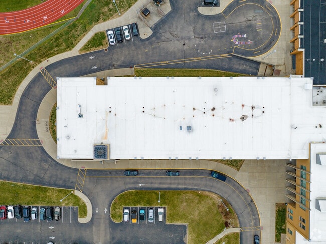 This portion of the connected building is the middle school.
