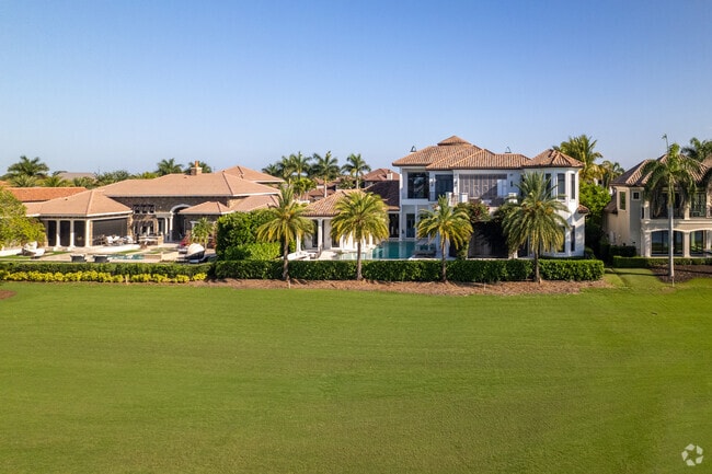 Rows of high end homes line the golf course in Talis Park.