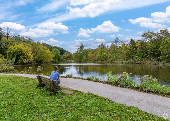 Sit and relax by the water in Grove Park.