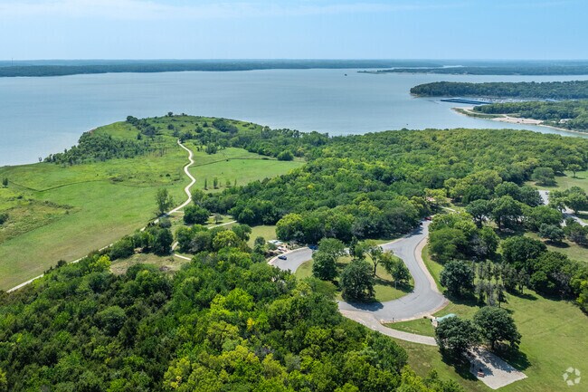 Clinton Lake Overlook has great pathed walking trails that go for miles.