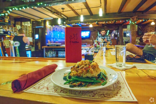 Find your place at the bar and enjoy a delicious stuffed haddock while you hang with other Shirley residents at the Bull Run Restaurant.