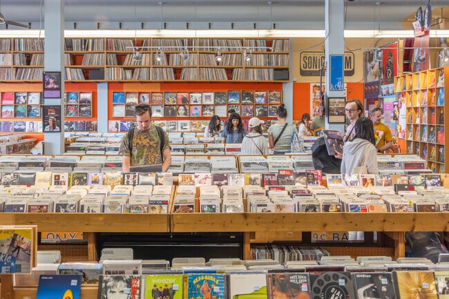 Make sure to shop for some new records, CDs, and tapes at Ballard's Sonic Boom Records.