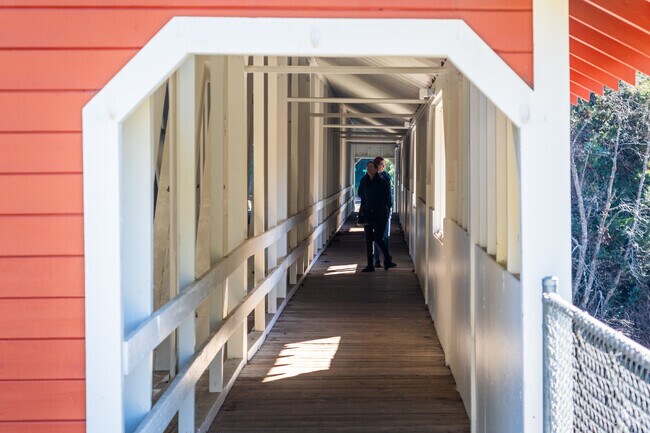 Visitors can walk through one of the covered bridges near Oakridge.