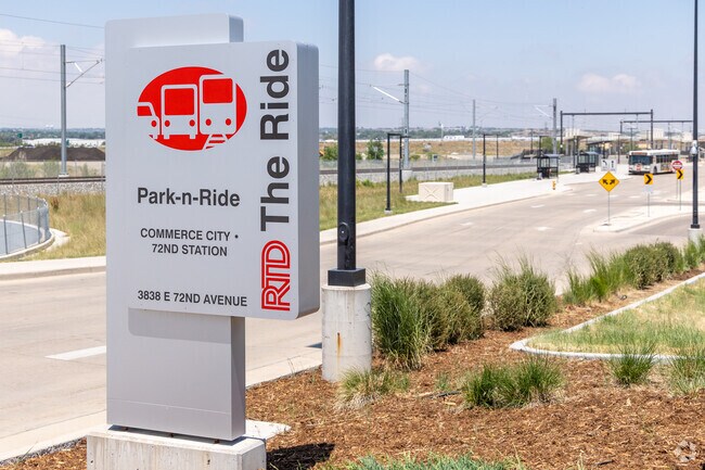 The Commerce City & 72nd Station in Dupont has access to buses and the light rail.