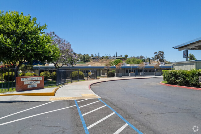 An entrance view of Riverview International Academy in Lakeside.