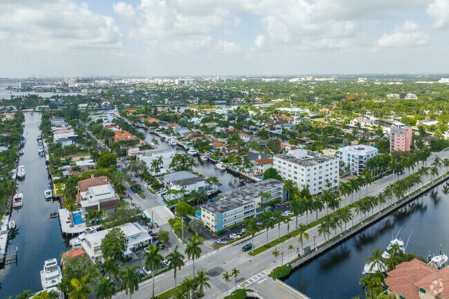 Las Olas Isles offers a section of multi-family condos on the water.