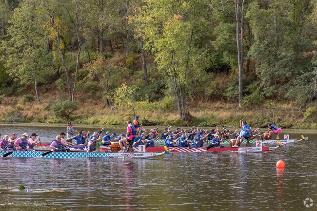 A close race at the Pittsburgh Dragon Boat Festival.