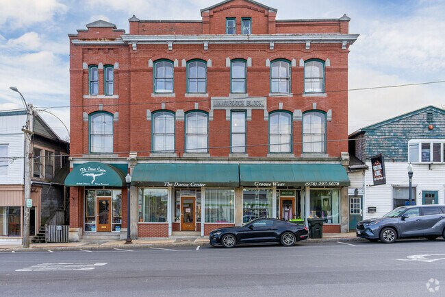 A historic brownstone in Winchendon's town center now houses a dance studio and clothing store.