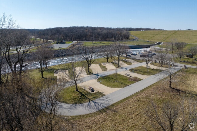 Bob Shetler Campground below Saylorville Lake features spaces for RV and tent camping, as well as activities like fishing and archery