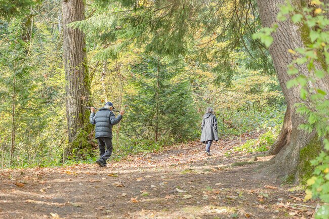 Hiking the trails is common for locals at Lake Fenwick Park near Cambridge and Kentwood.