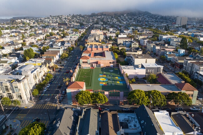 View into the Mission neighborhood from George Moscone Elementary.