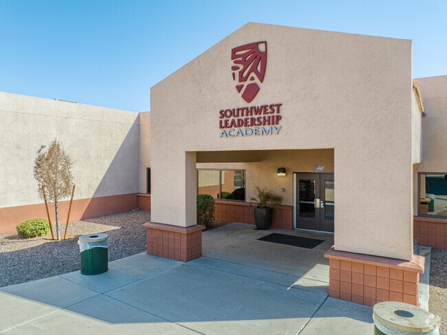 The main entrance to Southwest Leadership Academy.