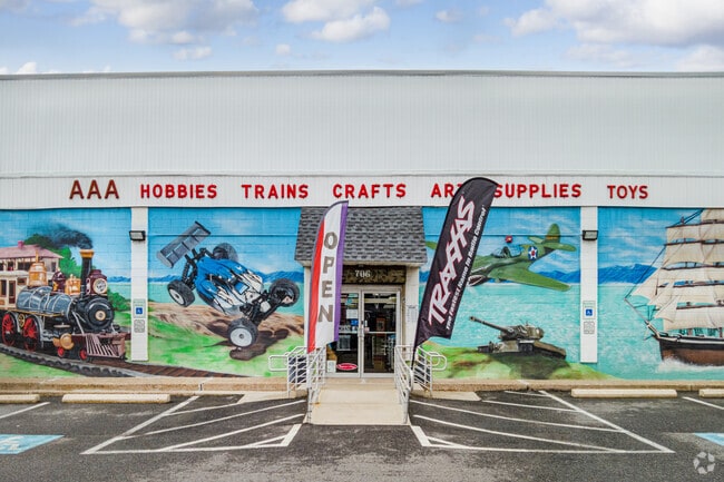 AAA Hobbies and Crafts has a large variety of trains, toys, and art supplies.