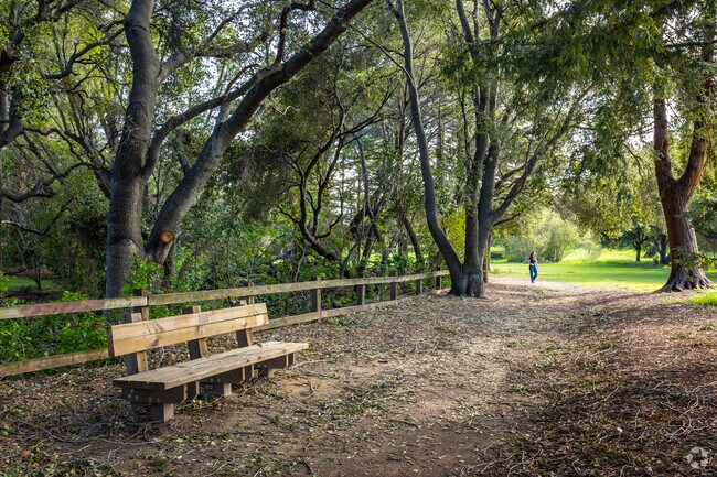 Take a stroll along the shaded walking paths at Cornelis Bol Park in Barron Park.