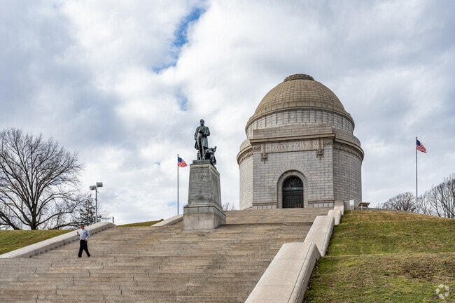 The stairs at the McKinley Memorial are often used for exercise by OJays Parkway residents.