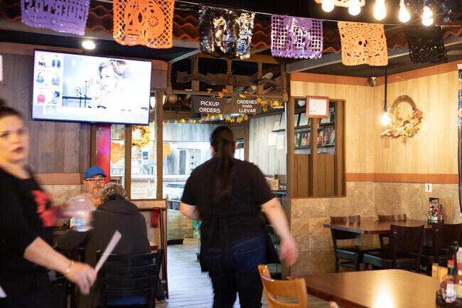 For Mexican food, Toluca’s Restaurant has Spanish-style roofing jutting out over the booths.