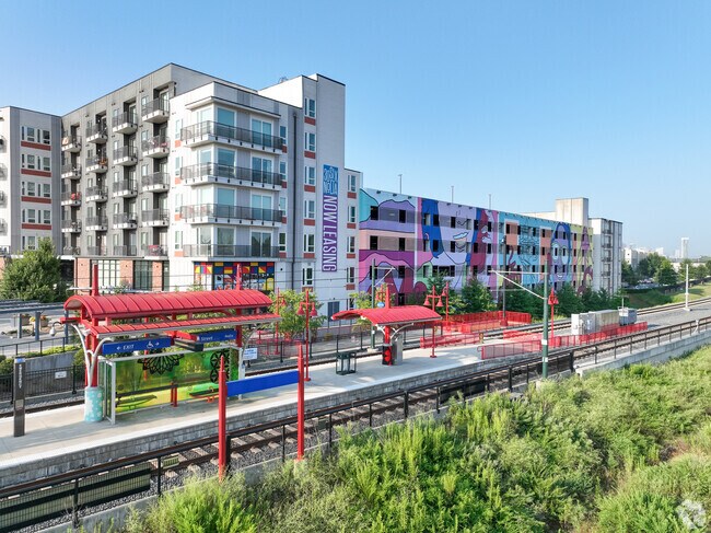 The light rail is a great choice easily accessed by Hickory Grove locals for car-free travel.