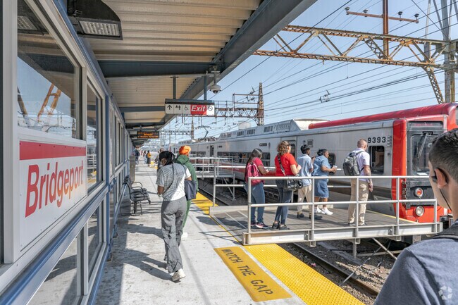 The Bridgeport train station is a short drive from Stratfield Village's eastern neighborhoods.