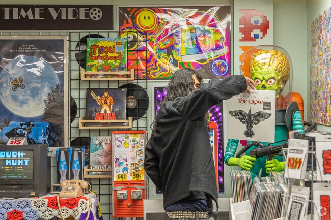 Retro Emporium is one of Downtown Kent's whimsical storefronts, offering records and comics.