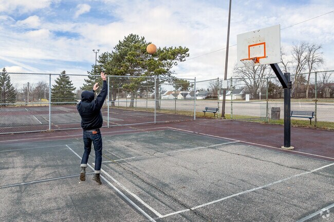 Practice your free throw at Stafford Park in Maple Heights.