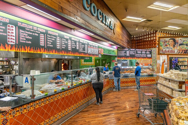 Pancho Villa Farmer's Market, a full scale grocer, also offers hot, fresh Mexican fare.