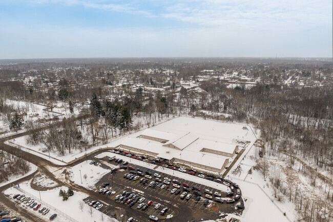 An aerial view of Lansing Charter Academy.