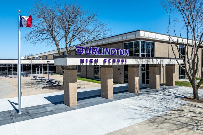 Burlington High School serves around 1,100 students in grades 9-12.