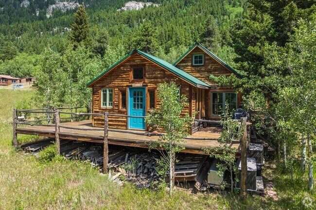 Single family home log cabins exist throughout the peaceful mountain town of Eldora.