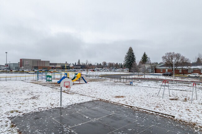 Betz Elementary features a small playground area.