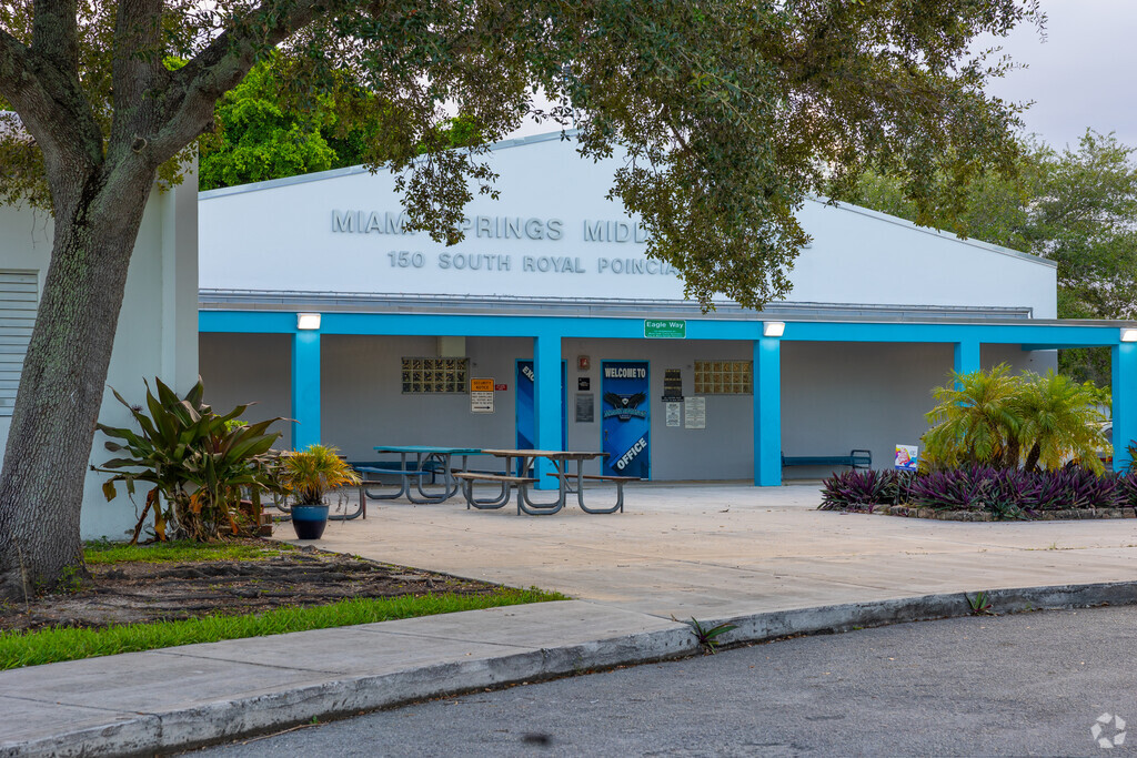 Main entrance to Miami Springs Middle School.
