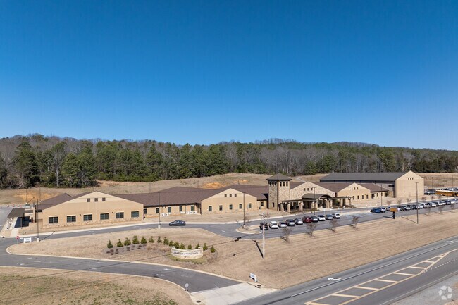 Full campus of Little Ridge Intermediate School in Ft Payne Alabama.