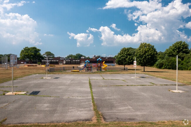 Basketball courts at The Bridges Academy in West Islip keep students active.