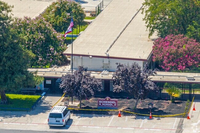 The entrance to Schendel Elementary School in Delhi.