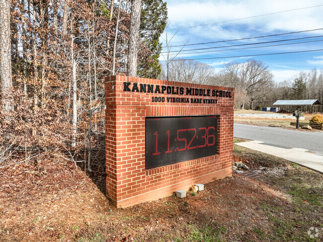 The brick signage at the entrance of Kannapolis Middle School.