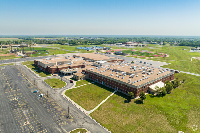 Eisenhower High School is surrounded by a lot of open space.