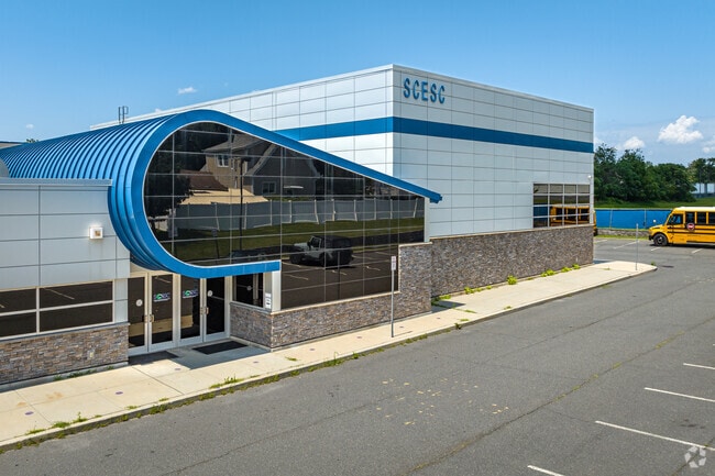 The uniquely-shaped Somerset Secondary Academy in Finderne, NJ.