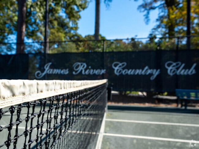 Riverside members of the James River Country Club can play tennis on one of its many courts.