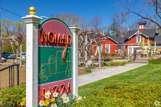 Nomad Pizza near East Amwell serves wood-fired pies and craft brews in a cozy space.