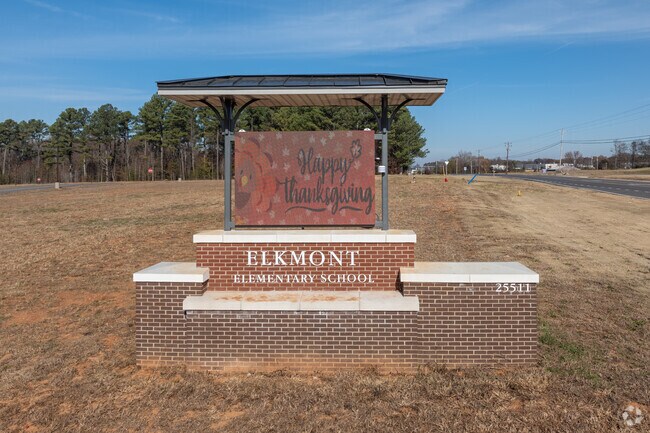 Front sign for Elkmont Elementary School in Elkmont Alabama.