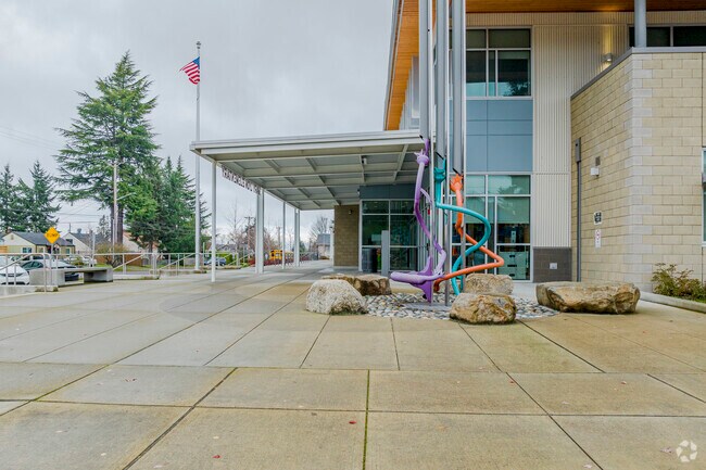 Large open courtyard at Mary Lyon Elementary School.