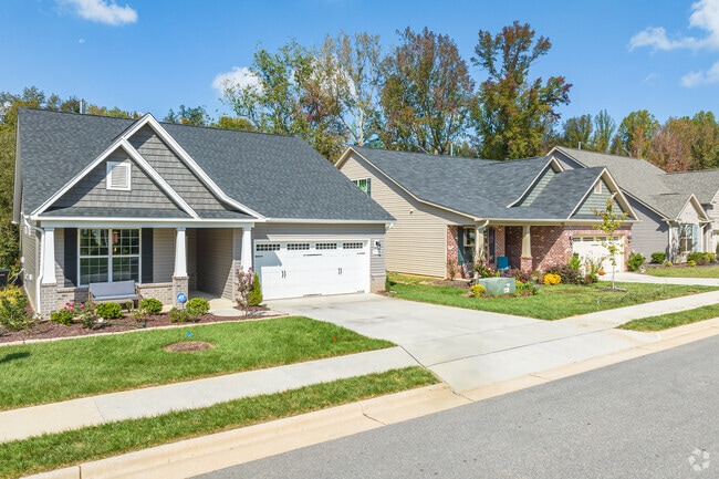 Some new subdivisions in Yorktown feature single-story modern homes.