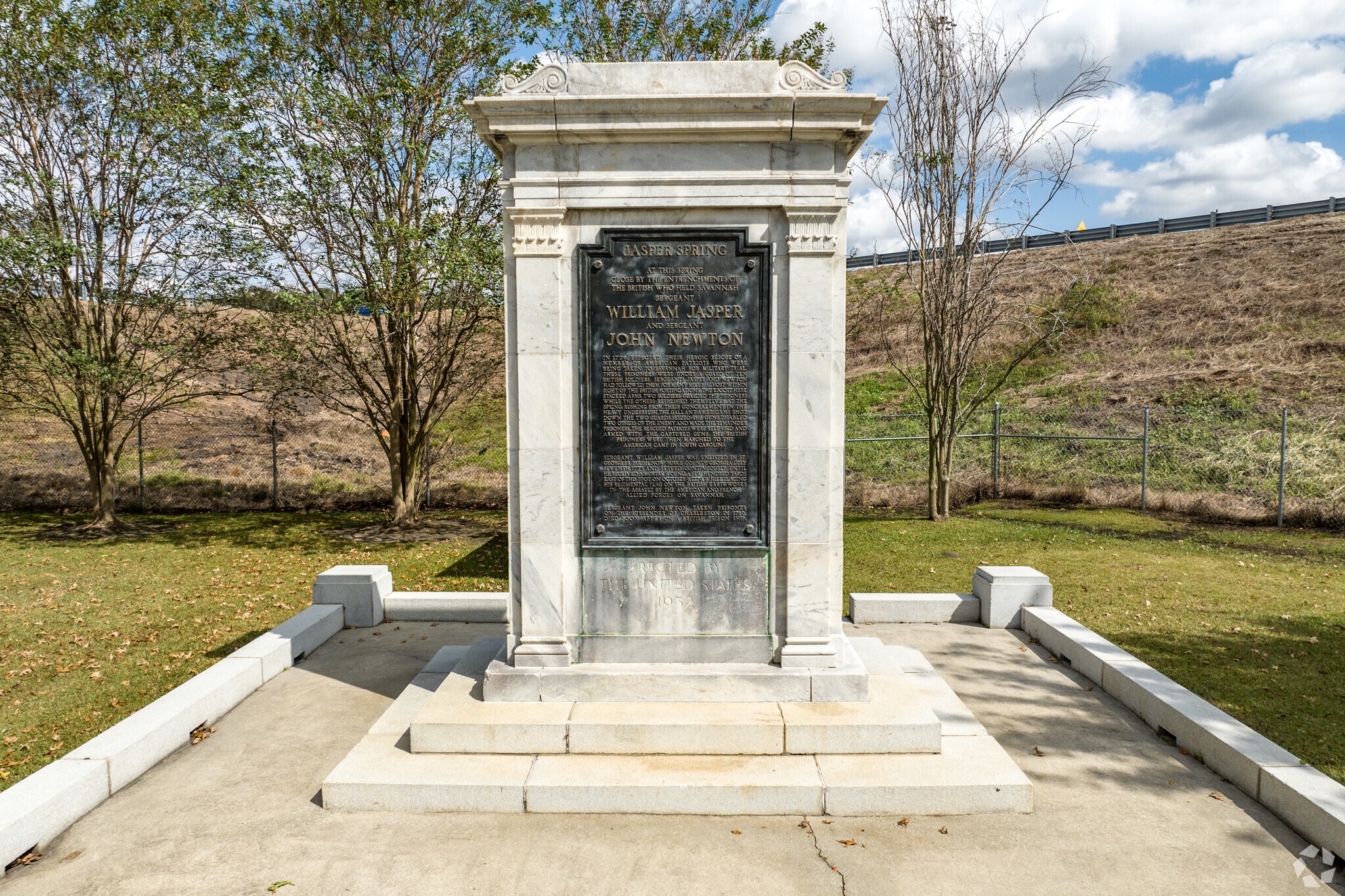 Residents can head to Jasper Spring, a park dedicated to the mortally wounded sergeant.