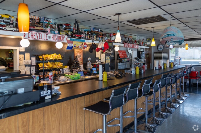 Leon's smoke shack in Mcclure offers bar seating to enjoy meals with other locals.