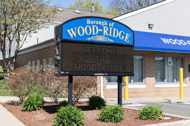 Welcome to Wood-Ridge sign outside the senior center.