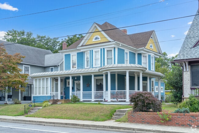 A Victorian home stands in Harrington’s historic district.